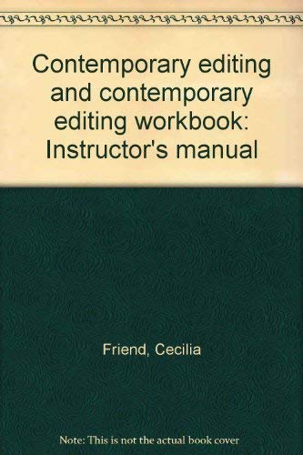 Stock image for Contemporary editing and contemporary editing workbook: Instructor's manual for sale by HPB-Red