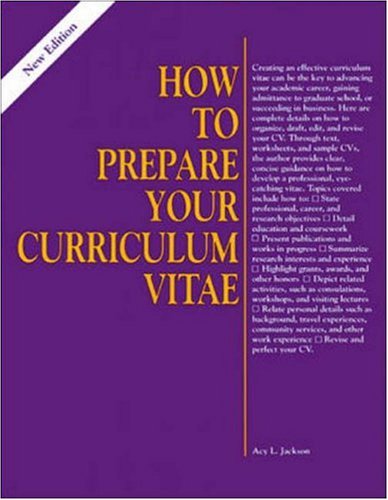 Beispielbild fr How To Prepare Your Curriculum Vitae zum Verkauf von HPB-Ruby