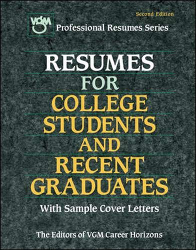 Stock image for Resumes for College Students and Recent Graduates (Professional Resume Series) for sale by HPB-Ruby