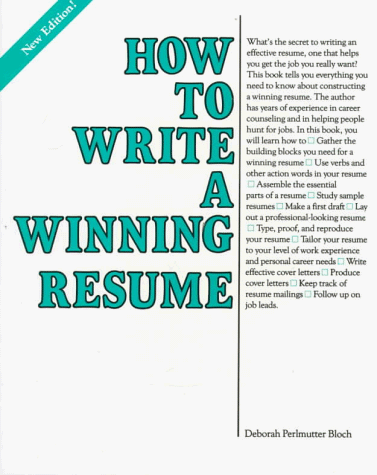 9780844241722: How to Write a Winning Resume
