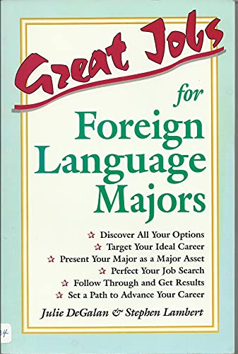 Beispielbild fr Great Jobs for Foreign Language Majors (Vgm's Great Jobs Series) zum Verkauf von SecondSale