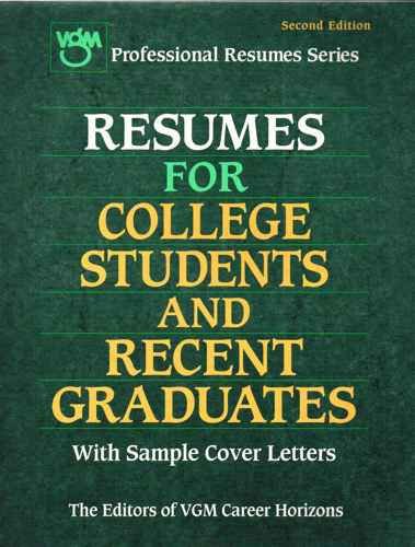 Stock image for Resumes for College Students and Recent Graduates for sale by Irish Booksellers
