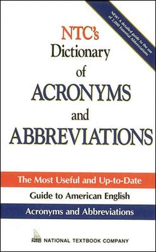 NTC's Dictionary of Acronyms and Abbreviations (National Textbook Language Dictionaries) - Kleinedler, Steven Racek