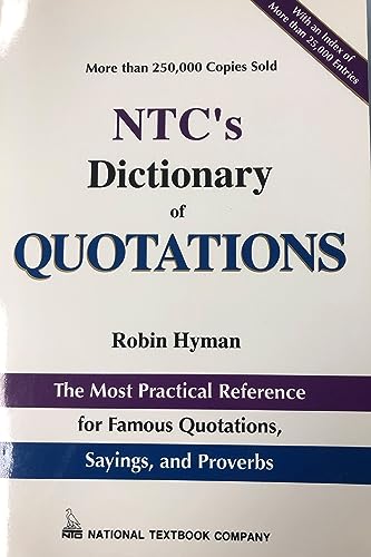 Imagen de archivo de Ntc's Dictionary of Quotations (National Textbook Language Dictionaries) a la venta por Montclair Book Center