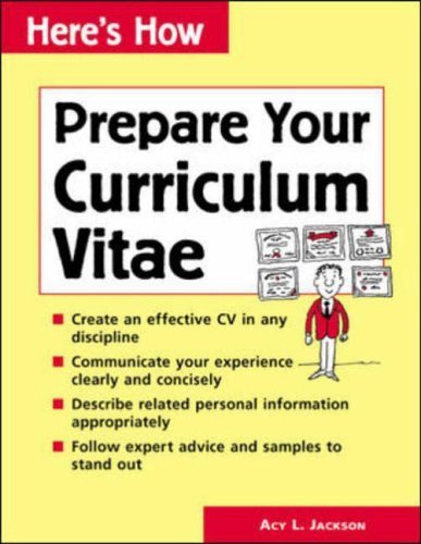 Stock image for Prepare Your Curriculum Vitae (Here's How) for sale by Anybook.com