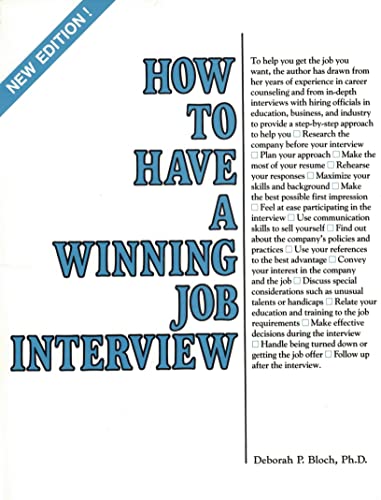 Stock image for How to Have a Winning Job Interview (VGM HOW TO SERIES) for sale by Nealsbooks