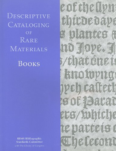 9780844411620: Descriptive Cataloging of Rare Materials (Books)