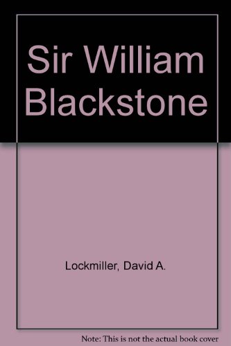 Beispielbild fr Sir William Blackstone zum Verkauf von Sequitur Books