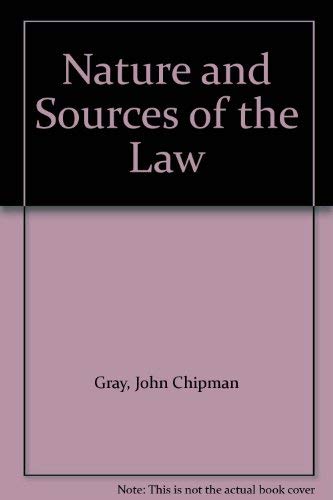 Imagen de archivo de Nature and Sources of the Law a la venta por Sequitur Books