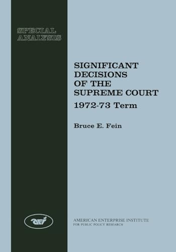 Beispielbild fr Significant Decisions of the Supreme Court 1972-73 zum Verkauf von Ergodebooks