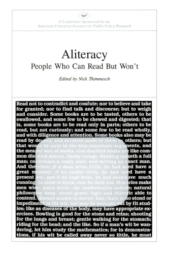 Stock image for Aliteracy : People Who Can Read but Won't for sale by Better World Books