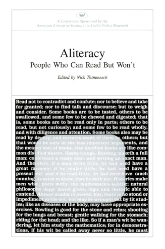 9780844722474: Aliteracy: People Who Can Read but Won't (AEI symposia): 83