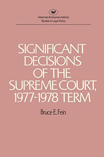 Stock image for Significant Decisions of the Supreme Court, 1977-1978 Term for sale by Better World Books