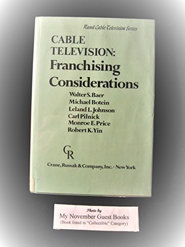 Stock image for Cable television: Franchising considerations (Rand cable television se for sale by Hawking Books