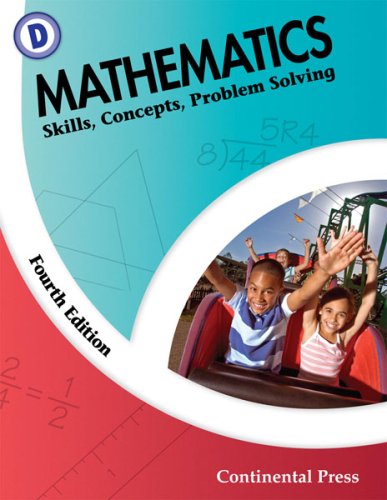 9780845458600: Math Workbook: Mathematics - Skills, Concepts, Problem Solving, Level D - 4th Grade