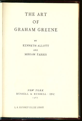 Imagen de archivo de The Art of Graham Greene a la venta por J. Mercurio Books, Maps, & Prints IOBA