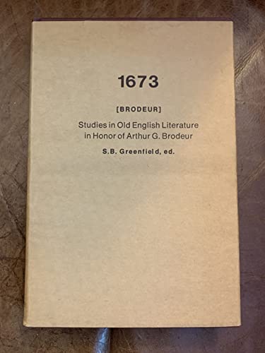 Studies in Old English Literature in Honor of Arthur G. Brodeur (9780846216735) by Greenfield, Stanley B