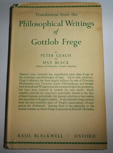 Beispielbild fr Translations from the Philosophical Writings of Gottlob Frege zum Verkauf von HPB-Red