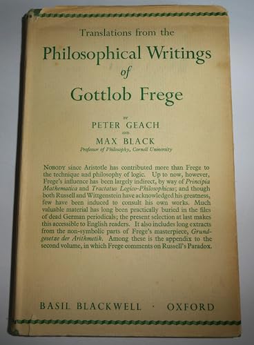 9780847662876: Translations from the Philosophical Writings of Gottlob Frege