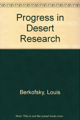 Beispielbild fr Progress in Desert Research zum Verkauf von Wonder Book