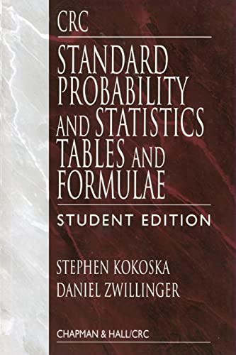 Beispielbild fr CRC Standard Probability and Statistics Tables and Formulae, Student Edition zum Verkauf von Revaluation Books