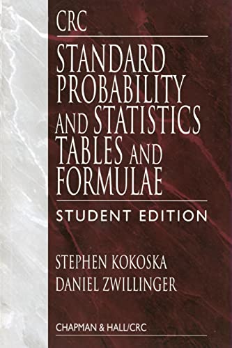 Imagen de archivo de CRC Standard Probability and Statistics Tables and Formulae, Student Edition a la venta por Revaluation Books