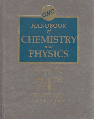 Imagen de archivo de Hdbk of Chemistry & Physics 74th Edition a la venta por St Vincent de Paul of Lane County