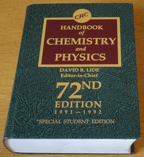 Imagen de archivo de Hdbk of Chemistry & Physics Special Studt Edition 72 Ed a la venta por SecondSale