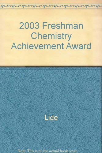 9780849305948: 2003 Freshman Chemistry Achievement Award