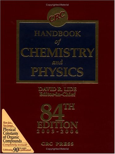 crc handbook of chemistry and physics. a ready-reference book of chemical and physical data. - lide, david r. (editor-in-chief)