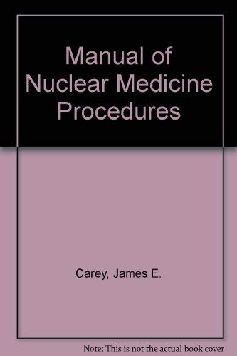Beispielbild fr CRC Manual of Nuclear Medicine Procedures zum Verkauf von HPB-Red