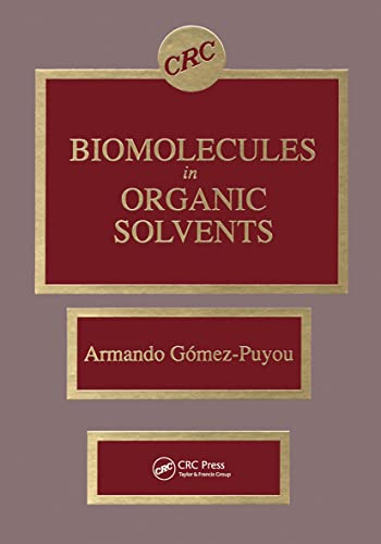 Beispielbild fr Biomolecules in Organic Solvents. zum Verkauf von Plurabelle Books Ltd