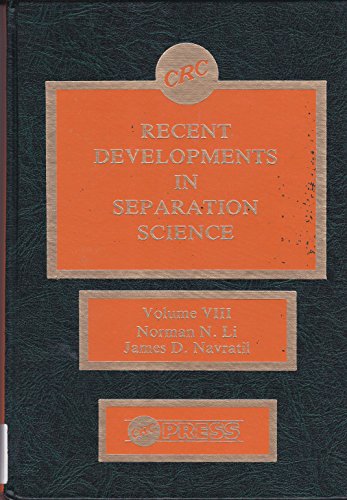 9780849354892: Recent Devs of Separation Sci: Vol 8