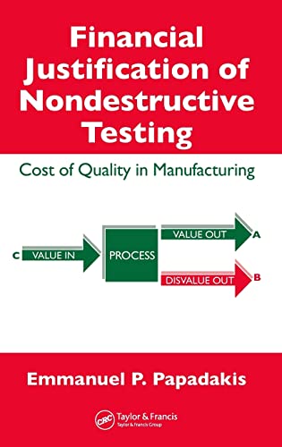 Stock image for Financial Justification of Nondestructive Testing: Cost of Quality in Manufacturing for sale by Phatpocket Limited