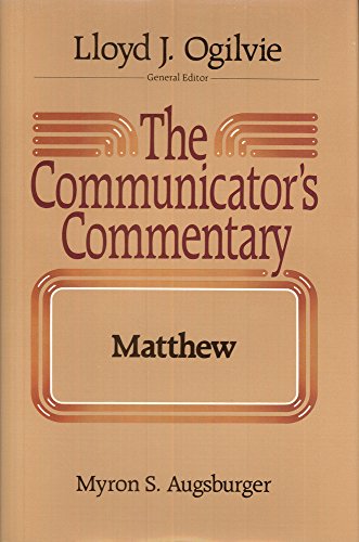 Imagen de archivo de The Communicator's Commentary Matthew a la venta por SecondSale