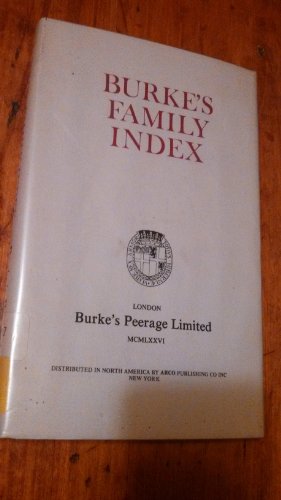Imagen de archivo de Burke's Family Index a la venta por Goldstone Books