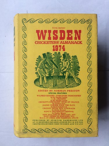 Wisden Cricketers Almanack 1974