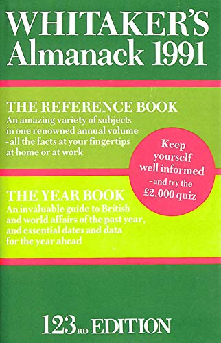 Stock image for Whitaker's Almanack, 1991: 123ann.e. Complete E for sale by AwesomeBooks