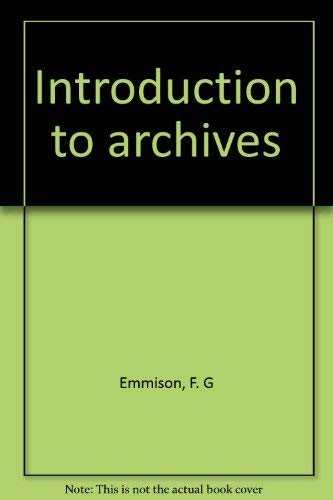 Beispielbild fr Introduction to archives zum Verkauf von Cotswold Internet Books
