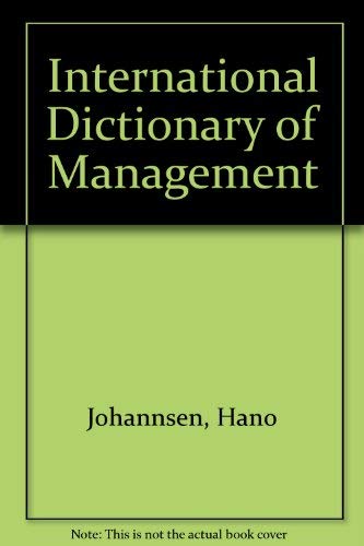 Stock image for International Dictionary of Management for sale by medimops