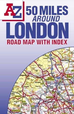 Imagen de archivo de 50 Miles Around London A-Z Road Map a la venta por Wonder Book