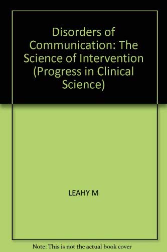 9780850664324: Disorders of Communication: The Science of Intervention (Progress in Clinical Science)