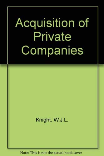 Imagen de archivo de the Acquisition of Private Companies a la venta por Webbooks, Wigtown