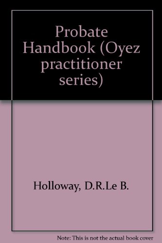 9780851204314: Probate Handbook (Oyez practitioner series)
