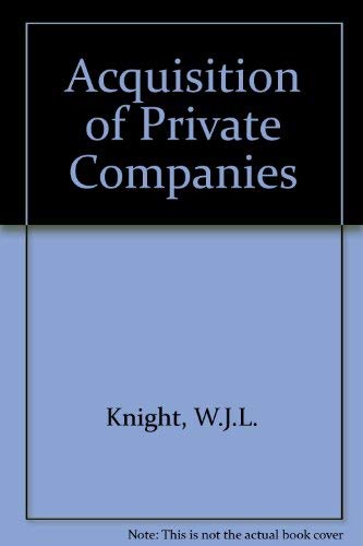Imagen de archivo de The Acquisition of Private Companies a la venta por Anybook.com