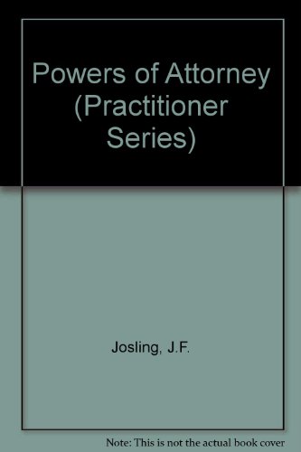 9780851210452: Powers of Attorney (Practitioner Series)