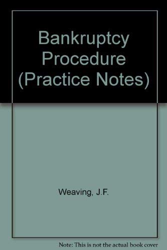 Beispielbild fr Bankruptcy Procedure (Practice Notes) zum Verkauf von Hay-on-Wye Booksellers