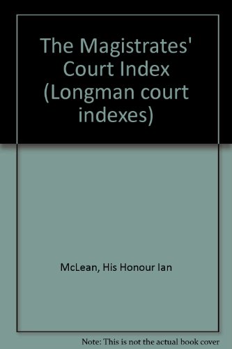 Stock image for The Magistrates' Court Index (Longman court indexes) for sale by AwesomeBooks