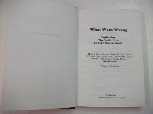 9780851242804: What went wrong: Explaining the fall of the Labour Government