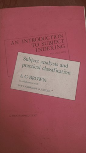 Imagen de archivo de An Introduction to Subject Indexing : A Programmed Text a la venta por Better World Books